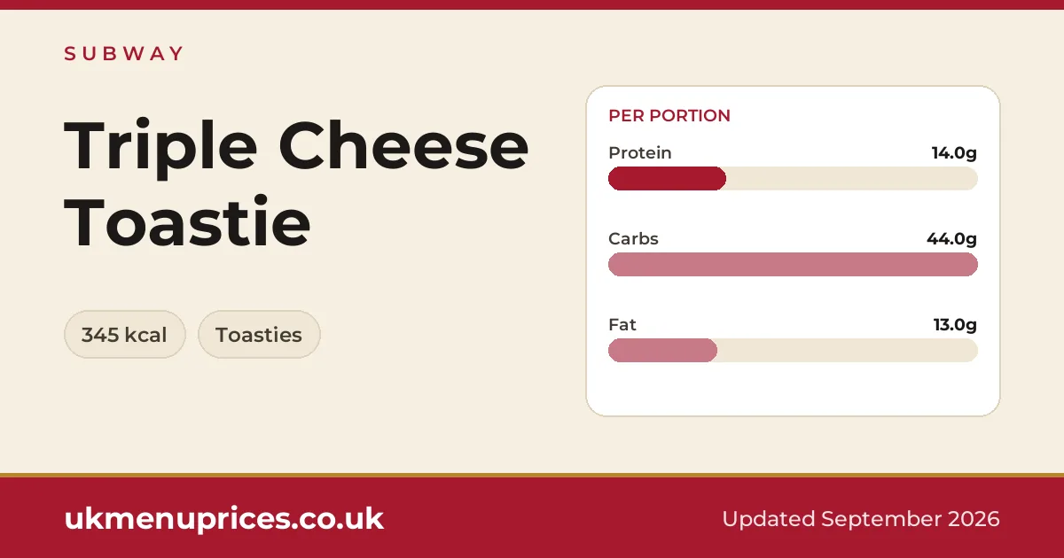 Subway Triple Cheese Toastie