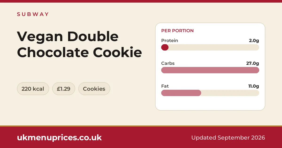 Subway Vegan Double Chocolate Cookie