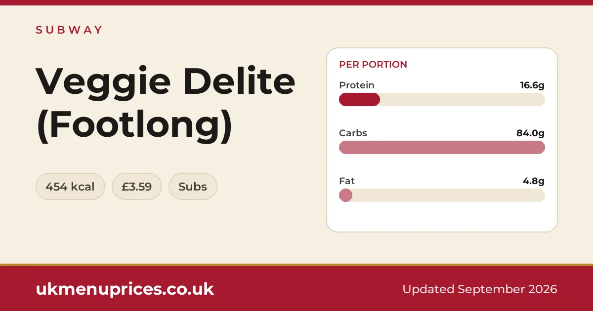 Subway Veggie Delite (Footlong)