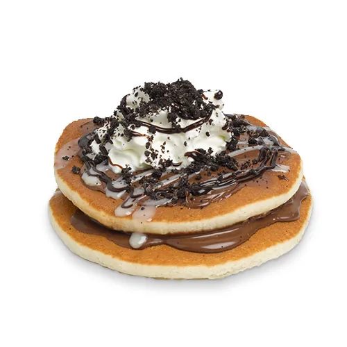 Chocolate Hazelnut Pancakes made with Oreo at Tim Hortons