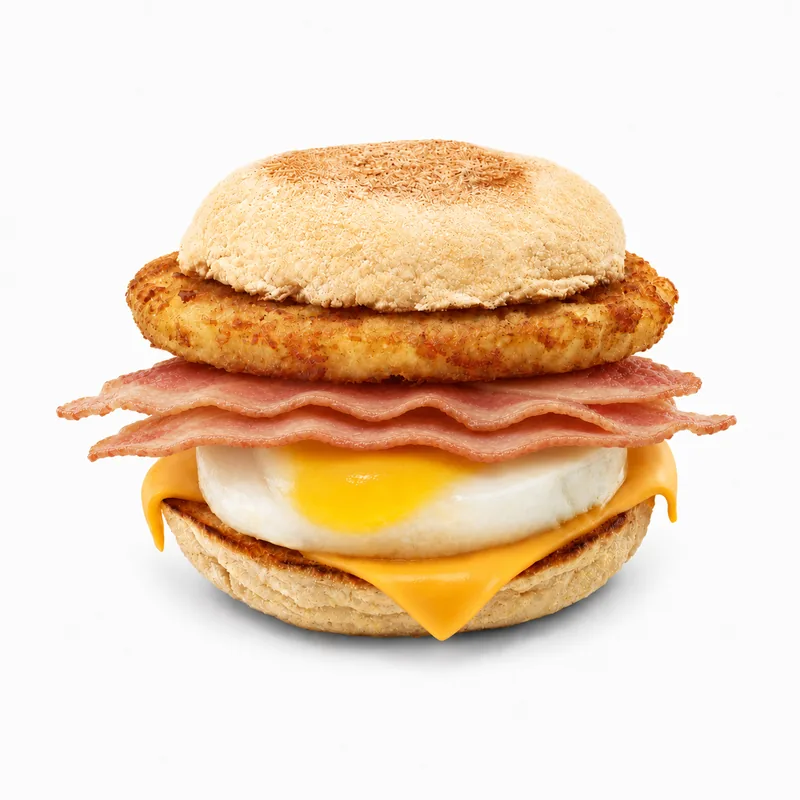 Double Bacon & Egg Muffin Stack (Streaky Bacon) at Tim Hortons