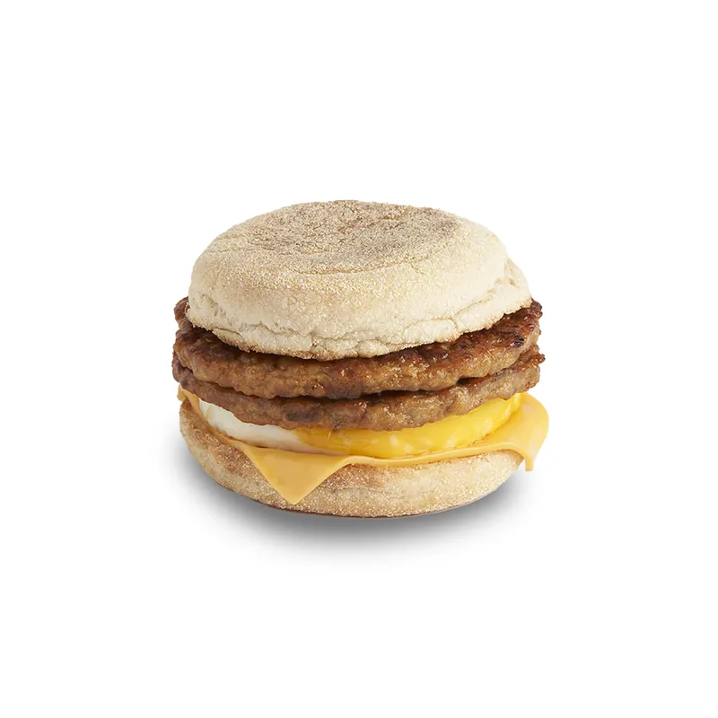 Double Sausage & Egg with Cheese Muffin at Tim Hortons