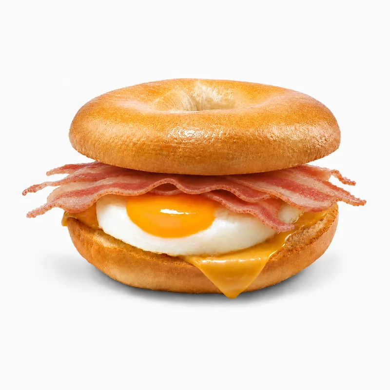 Grilled Breakfast Bagel with Bacon (Streaky Bacon) at Tim Hortons