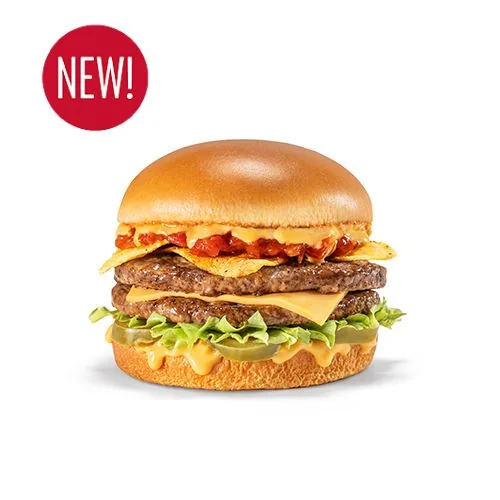 Nacho Double Cheeseburger at Tim Hortons