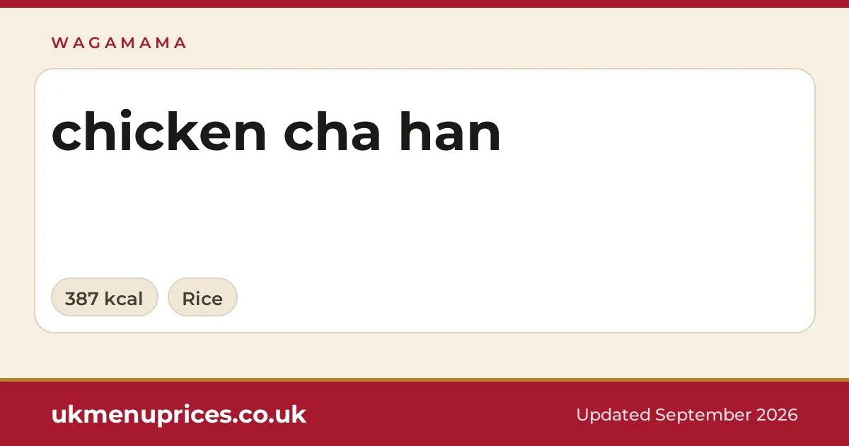 Wagamama chicken cha han