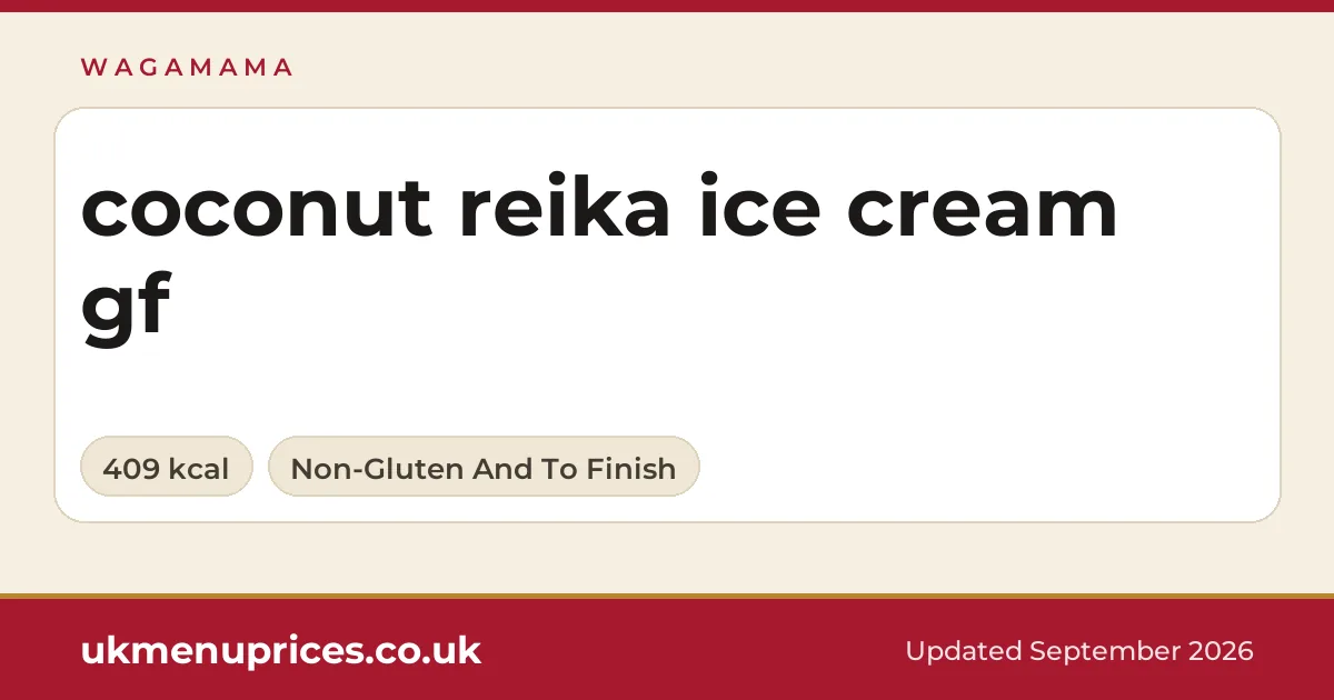 Wagamama coconut reika ice cream gf