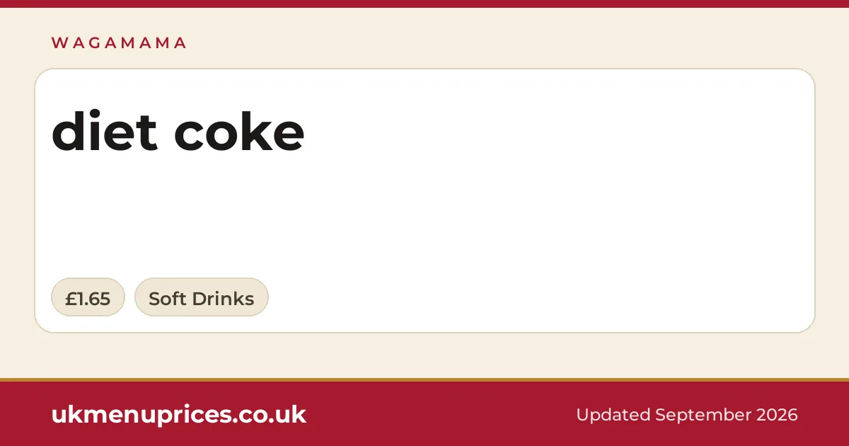 Wagamama diet coke