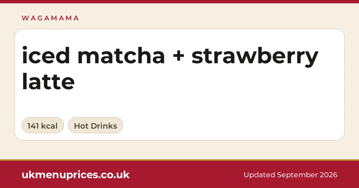 Wagamama iced matcha + strawberry latte