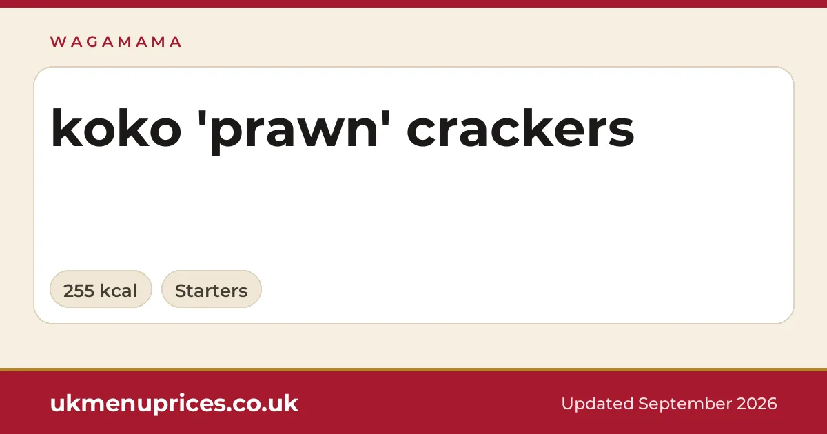 Wagamama koko 'prawn' crackers