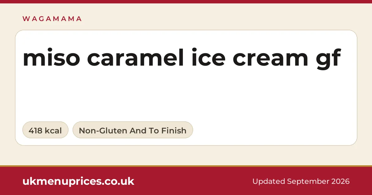Wagamama miso caramel ice cream gf