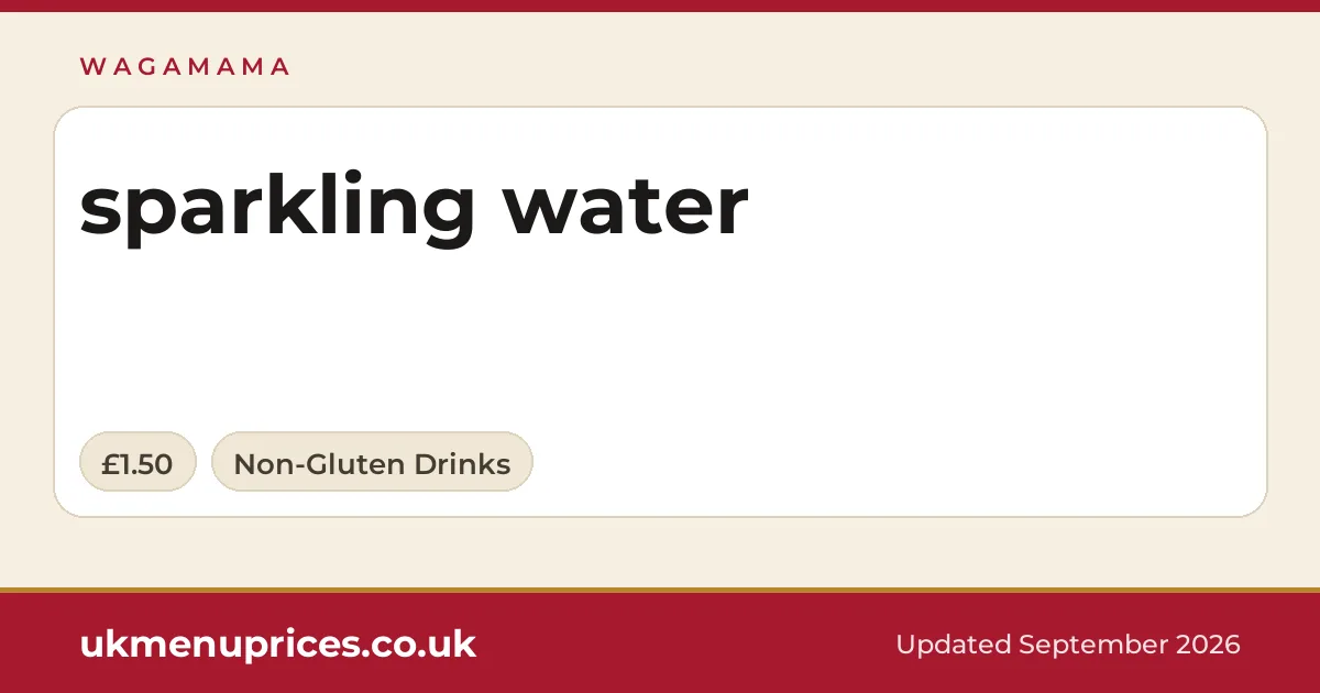 Wagamama sparkling water