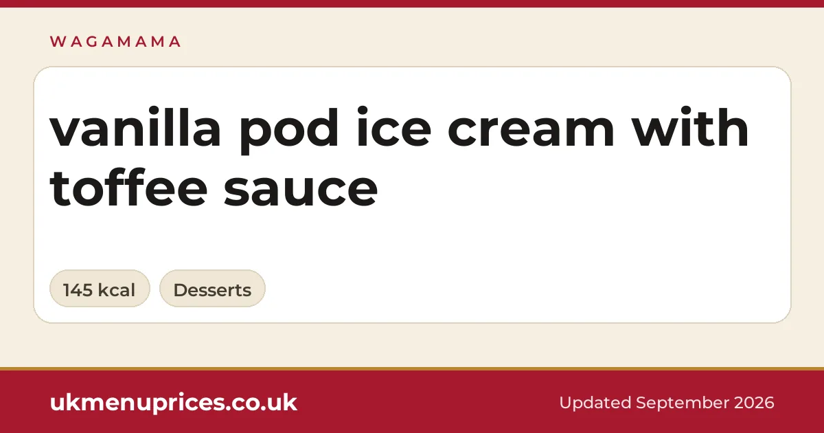 Wagamama vanilla pod ice cream with toffee sauce