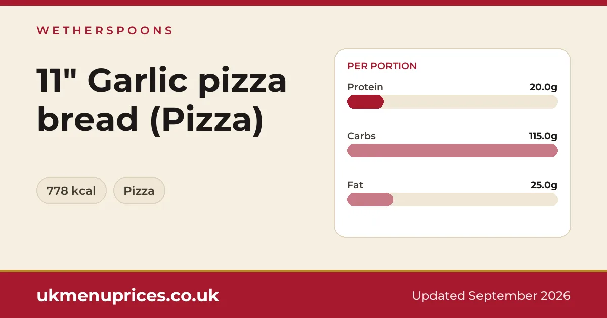 Wetherspoons 11" Garlic pizza bread (Pizza)