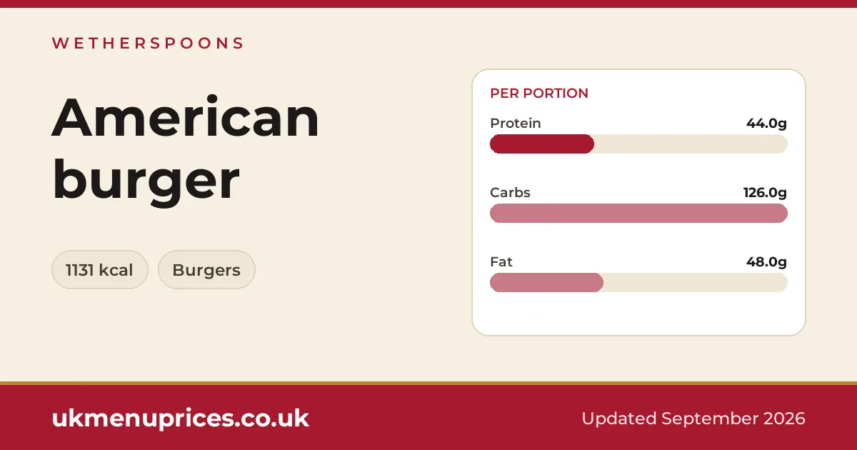Wetherspoons American burger