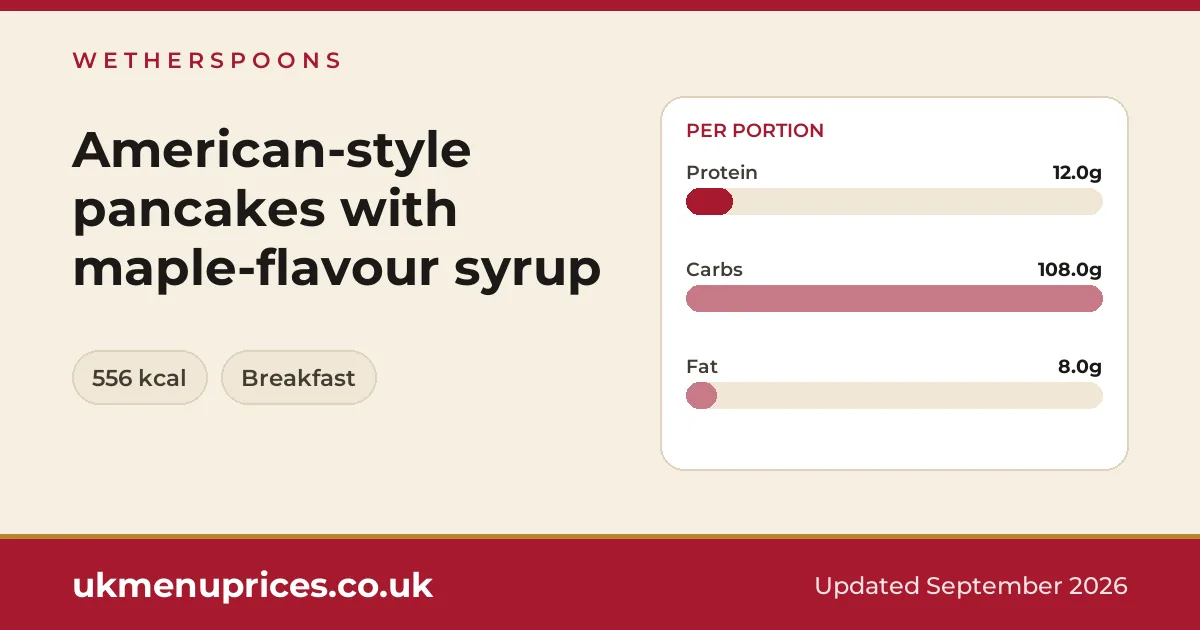 Wetherspoons American-style pancakes with maple-flavour syrup