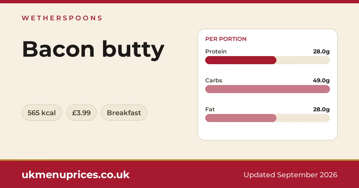 Wetherspoons Bacon butty