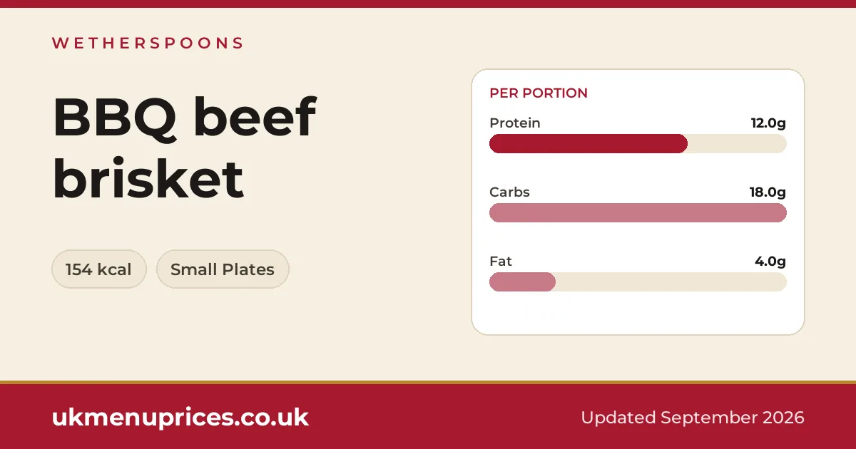 Wetherspoons BBQ beef brisket