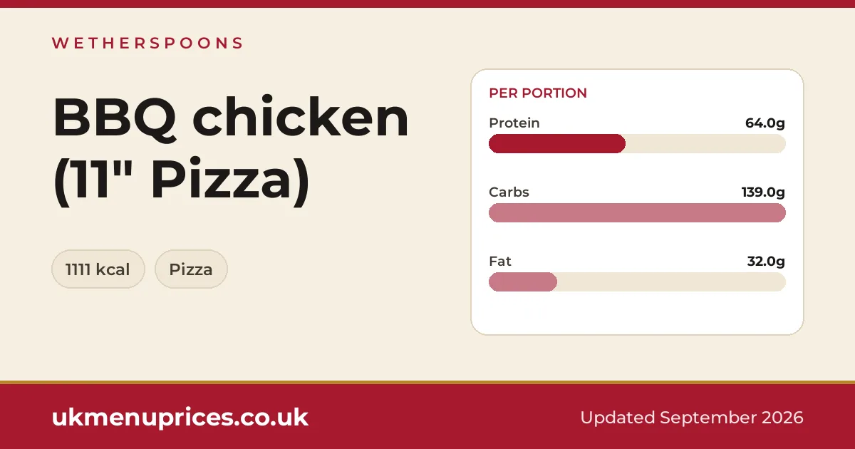 Wetherspoons BBQ chicken (11" Pizza)