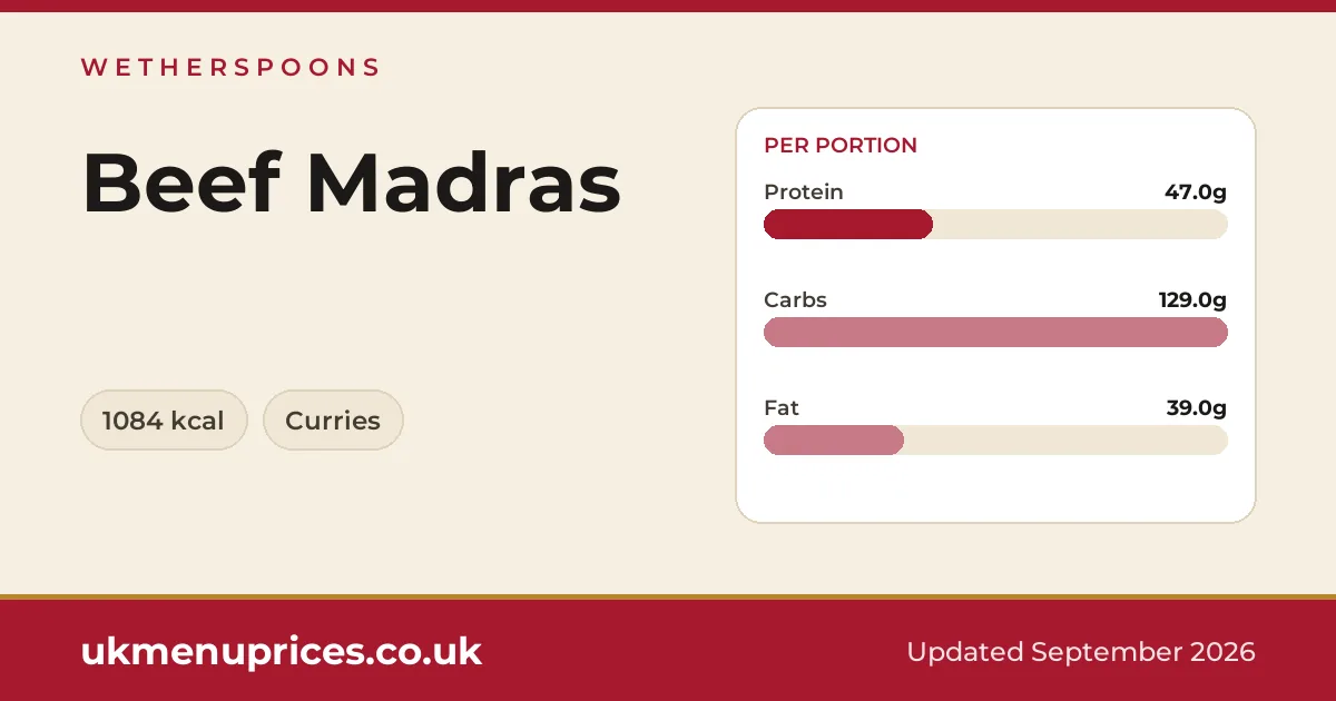 Wetherspoons Beef Madras