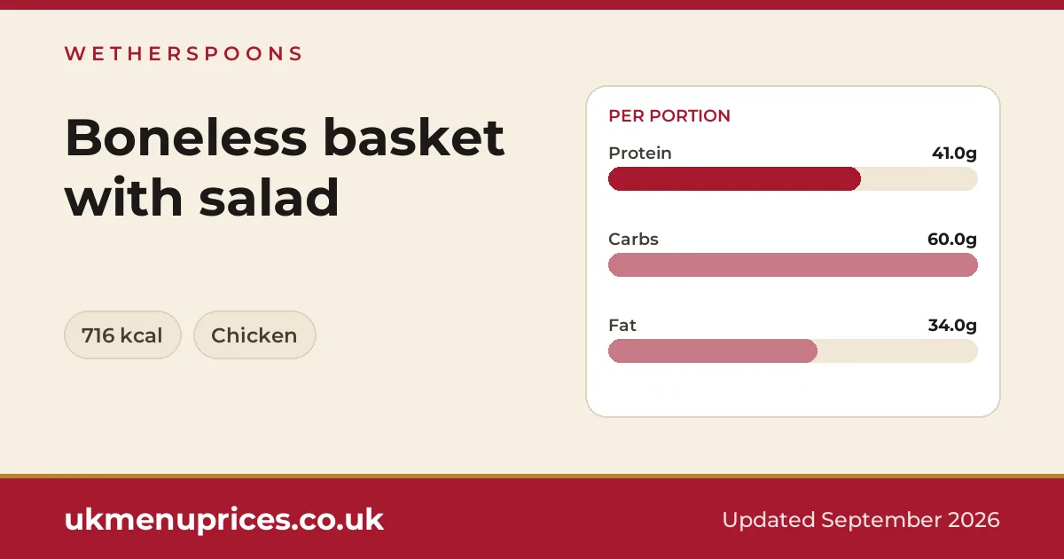 Wetherspoons Boneless basket with salad