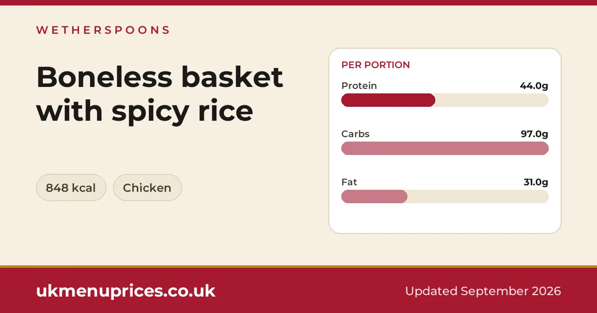 Wetherspoons Boneless basket with spicy rice
