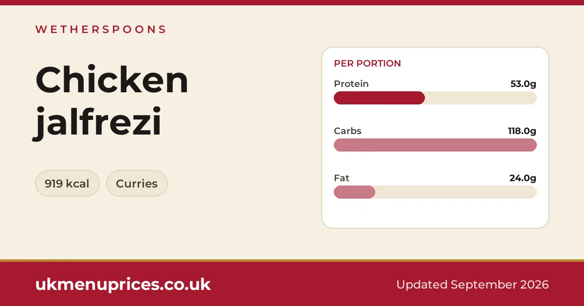 Wetherspoons Chicken jalfrezi