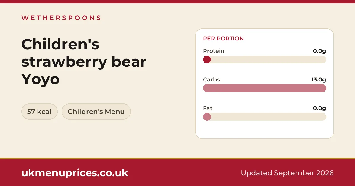 Wetherspoons Children's strawberry bear Yoyo