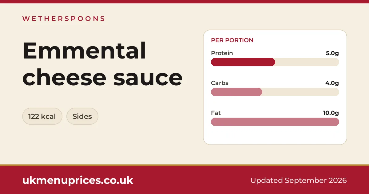 Wetherspoons Emmental cheese sauce