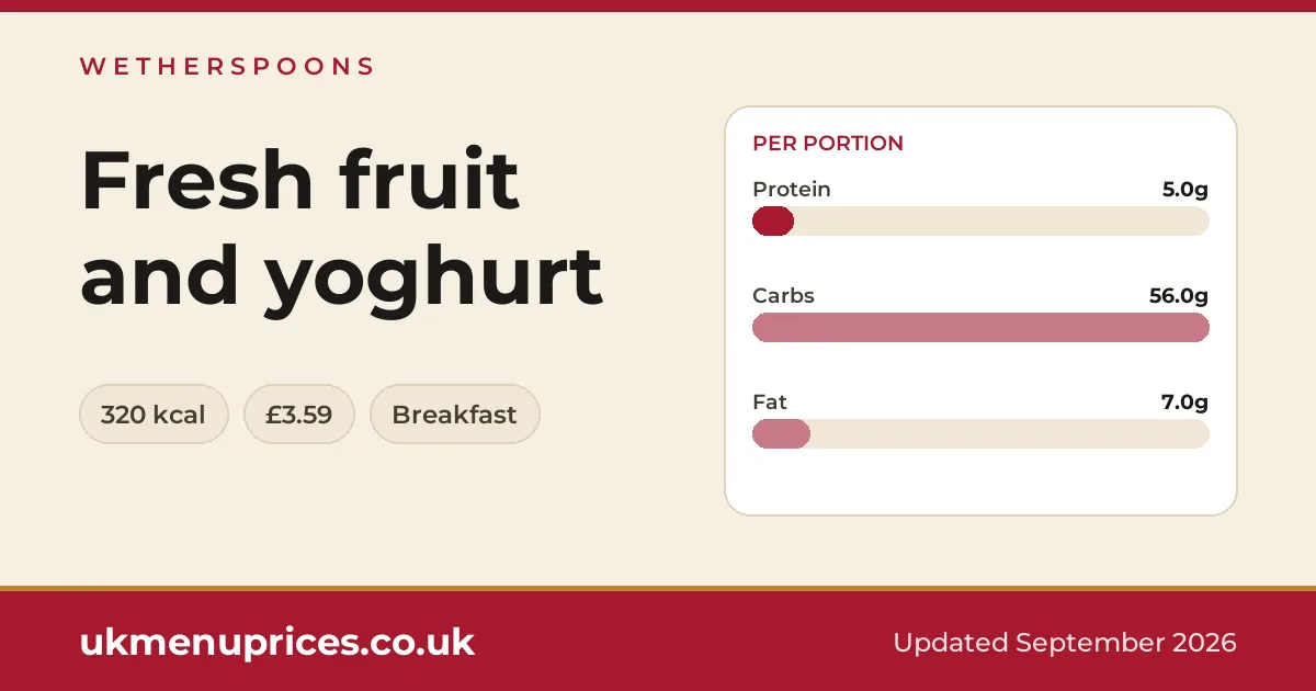 Wetherspoons Fresh fruit and yoghurt