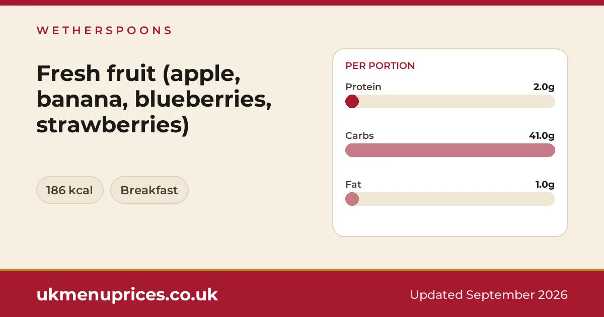 Wetherspoons Fresh fruit (apple, banana, blueberries, strawberries)