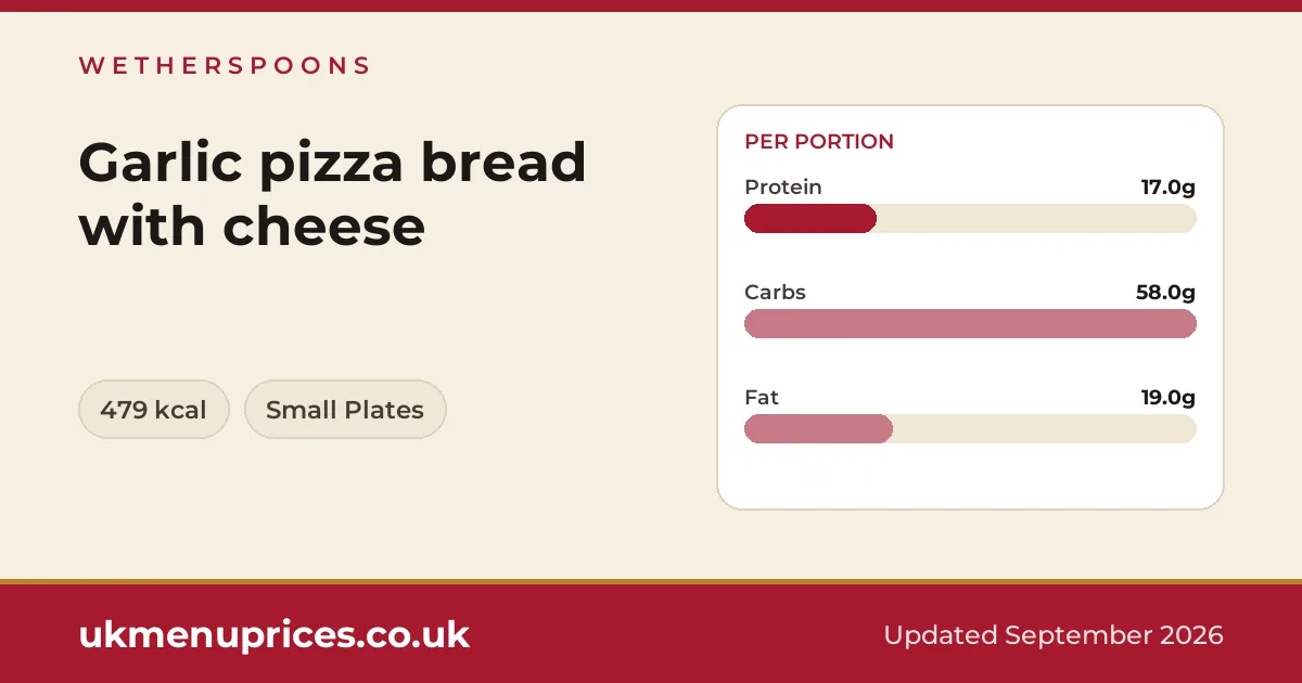 Wetherspoons Garlic pizza bread with cheese