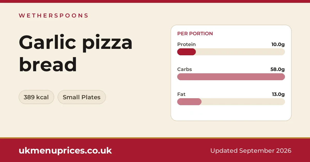 Wetherspoons Garlic pizza bread