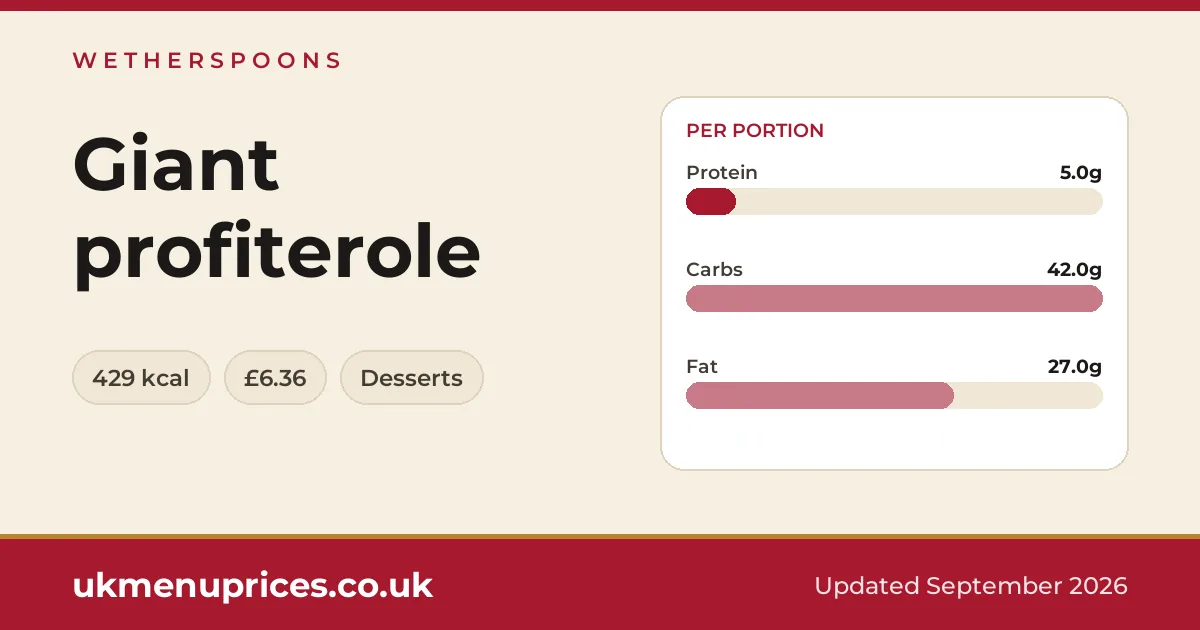 Wetherspoons Giant profiterole