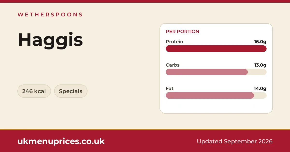 Wetherspoons Haggis