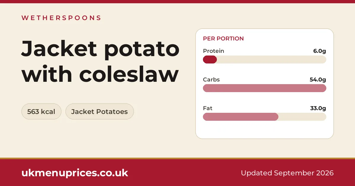 Wetherspoons Jacket potato with coleslaw