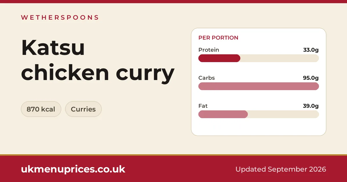 Wetherspoons Katsu chicken curry