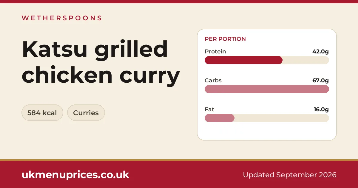 Wetherspoons Katsu grilled chicken curry