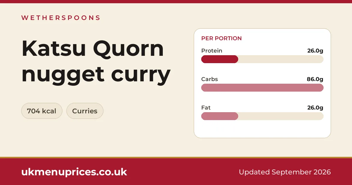 Wetherspoons Katsu Quorn nugget curry