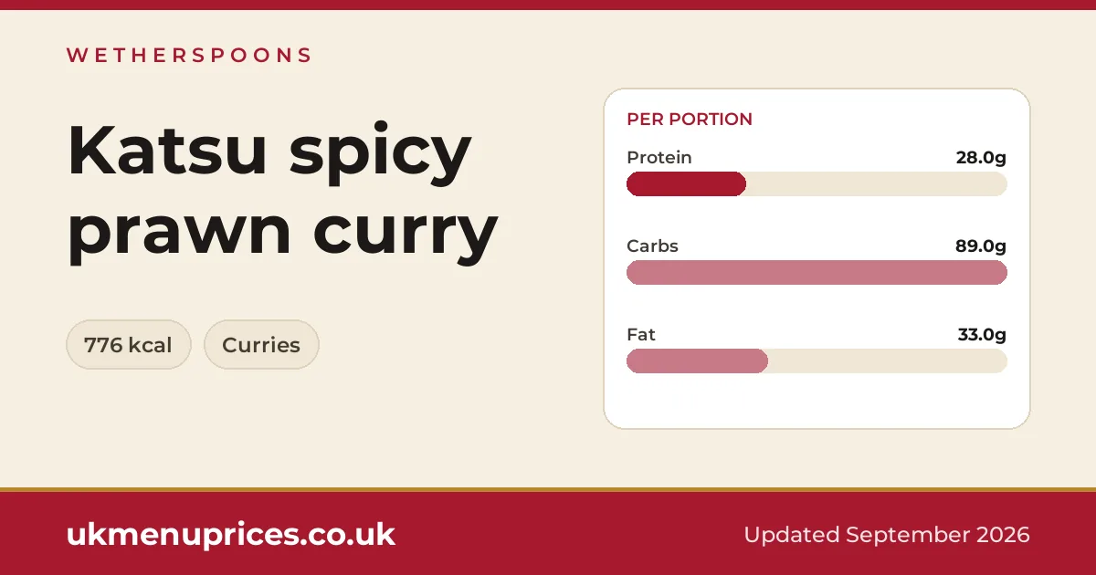 Wetherspoons Katsu spicy prawn curry