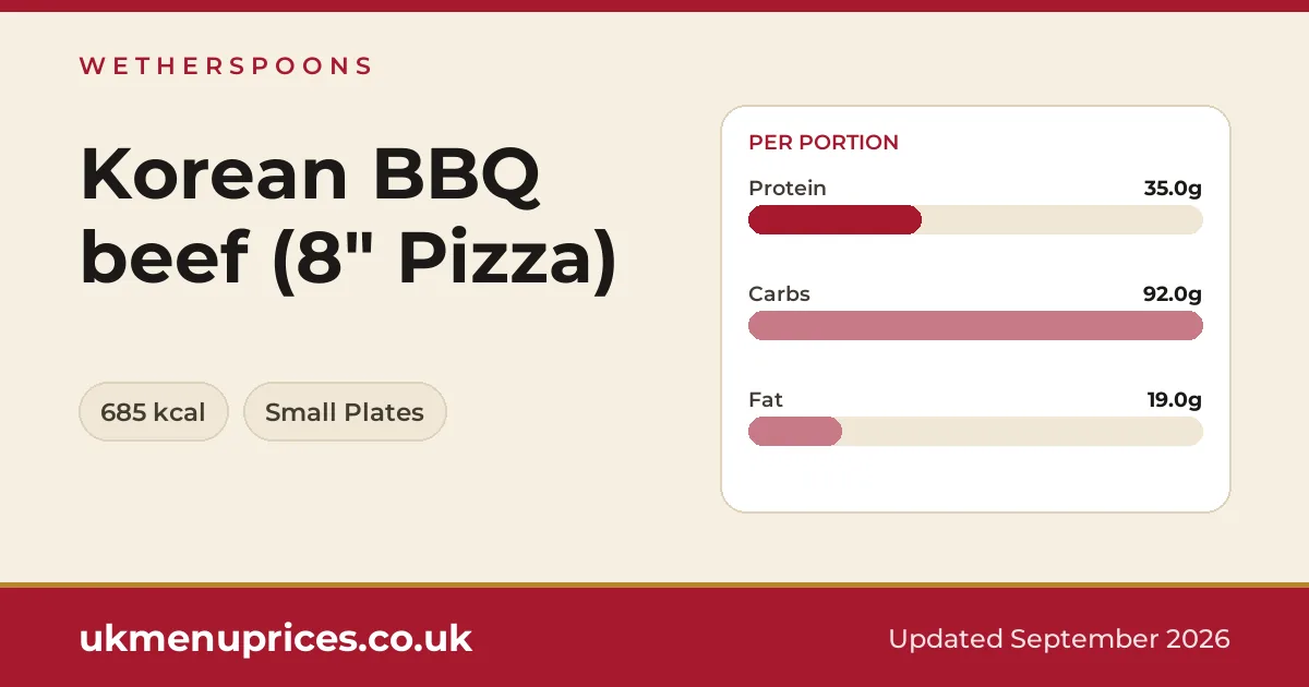 Wetherspoons Korean BBQ beef (8" Pizza)