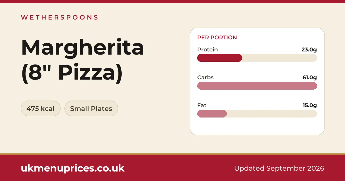 Wetherspoons Margherita (8" Pizza)