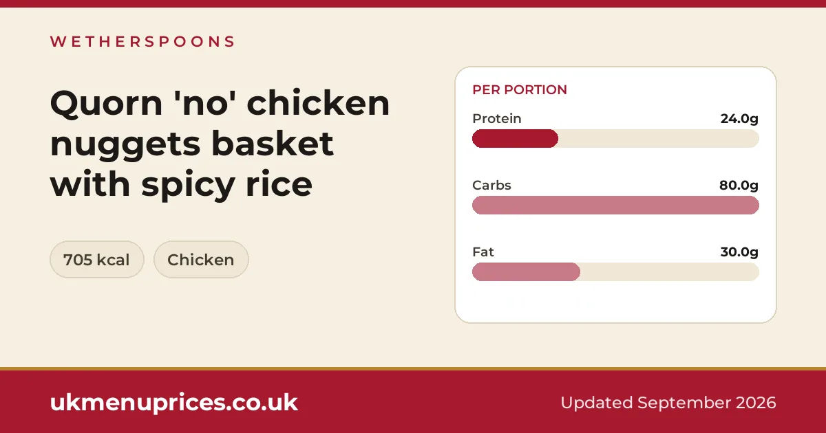 Wetherspoons Quorn 'no' chicken nuggets basket with spicy rice