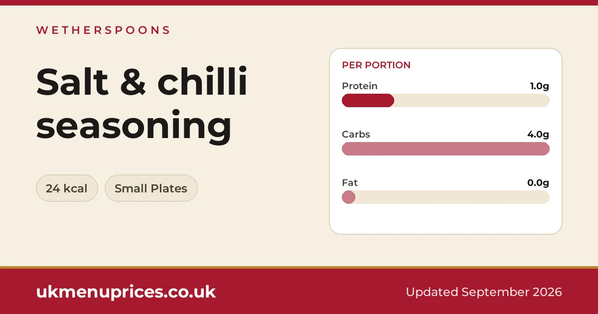 Wetherspoons Salt & chilli seasoning