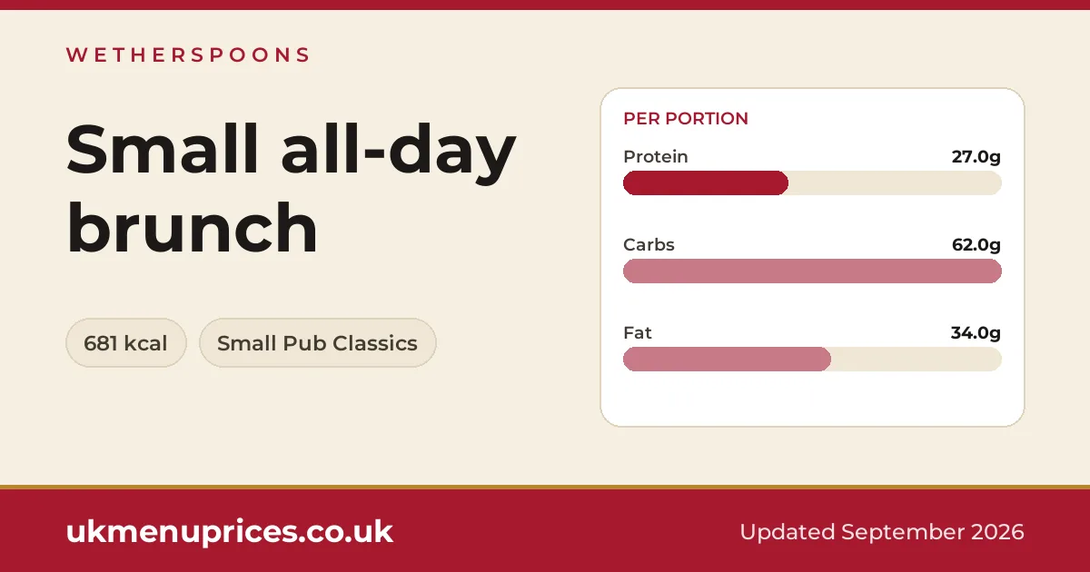 Wetherspoons Small all-day brunch