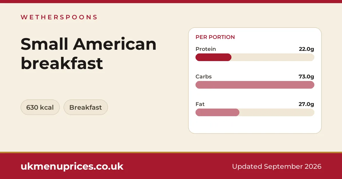 Wetherspoons Small American breakfast