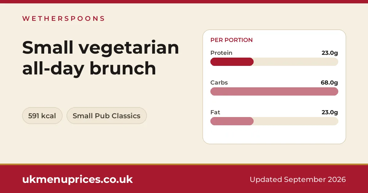 Wetherspoons Small vegetarian all-day brunch