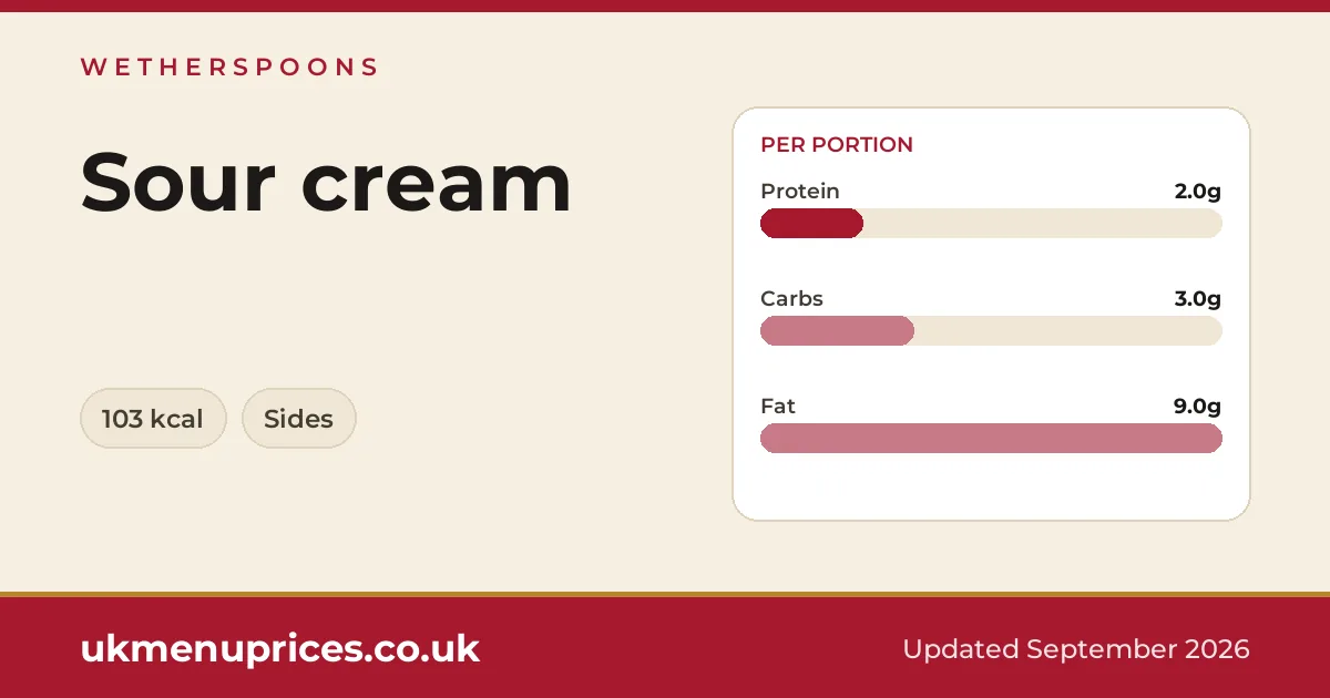 Wetherspoons Sour cream