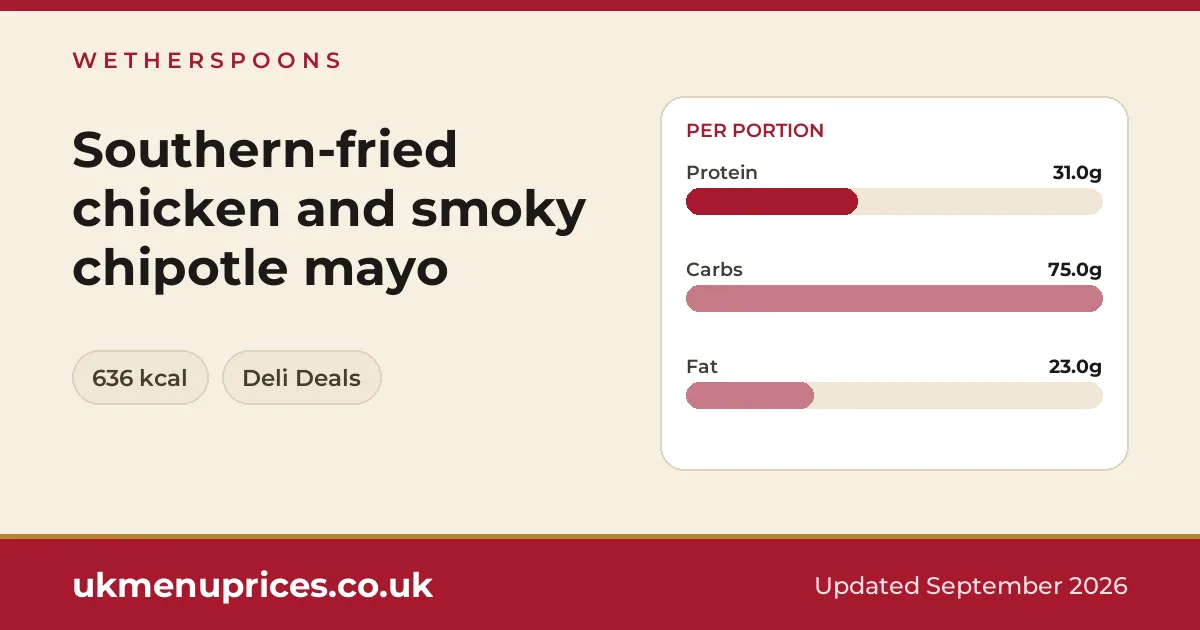 Wetherspoons Southern-fried chicken and smoky chipotle mayo
