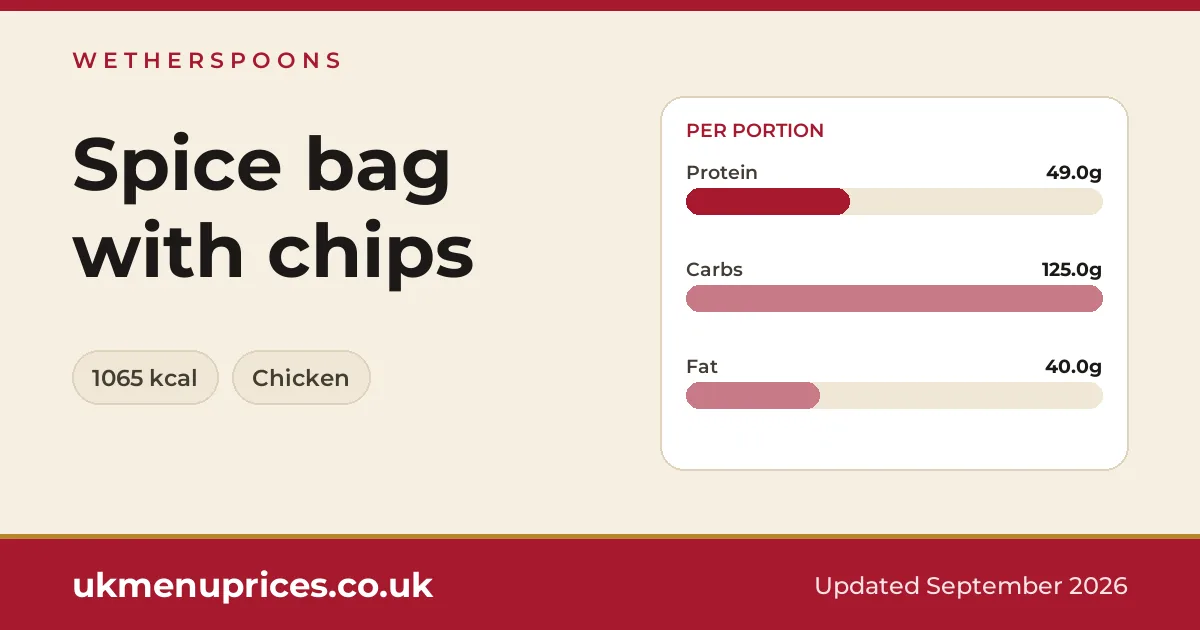 Wetherspoons Spice bag with chips