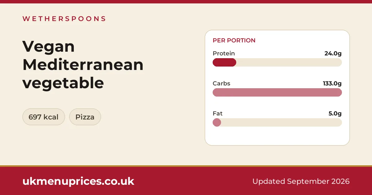 Wetherspoons Vegan Mediterranean vegetable
